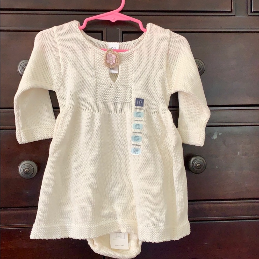 NWT Baby Gap Knit Sweater Dress Set 6-12M RARE